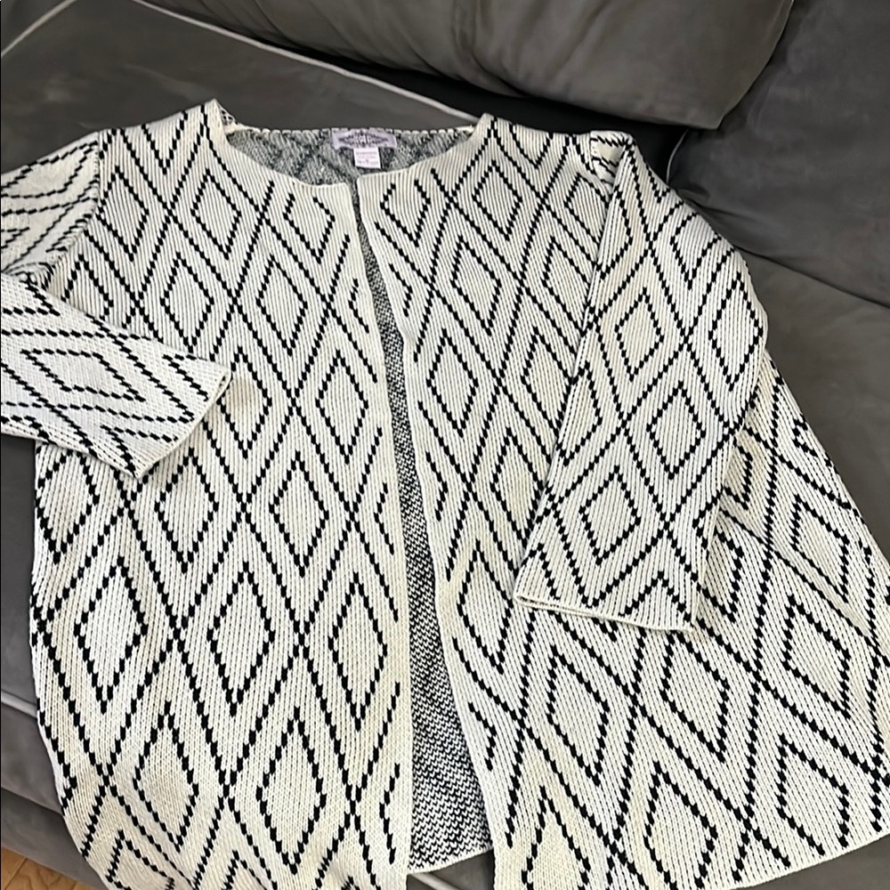 Olivers Black and White Cardigan with Geometric Design
